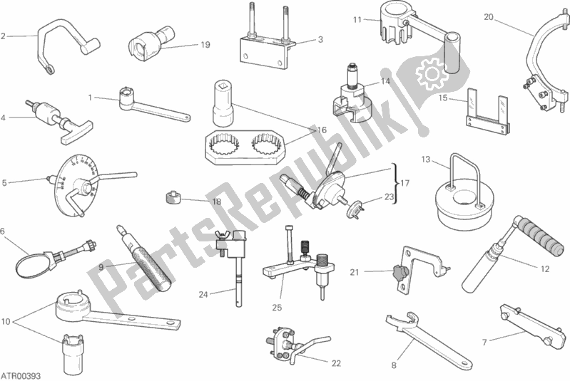 All parts for the Workshop Service Tools (engine) of the Ducati Supersport Thailand 950 2019